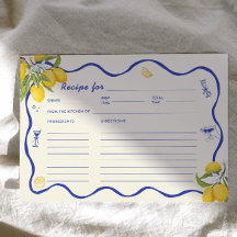 Yellow Blue Main Squeeze Brautparty Rezept Card