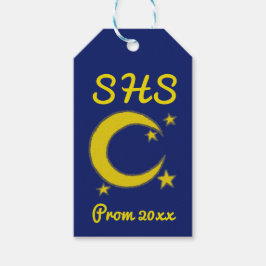 Yellow Blue Night Sky Crescent Moden Stars Prom Geschenkanhänger