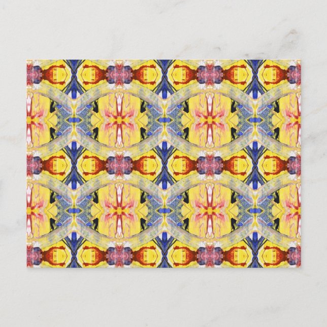 Yellow Blue Red Kaleidoskop Postkarte (Vorderseite)