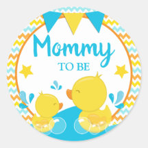 Yellow & Blue Rubber Ducky Polka Dot Mommy zu sein