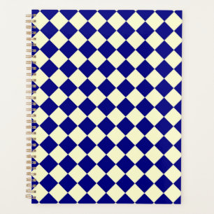 Yellow Blue Schachbrett Diamond Pattern Planer