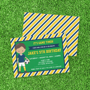 Yellow Blue Tan Football Einladung zum Geburtstag