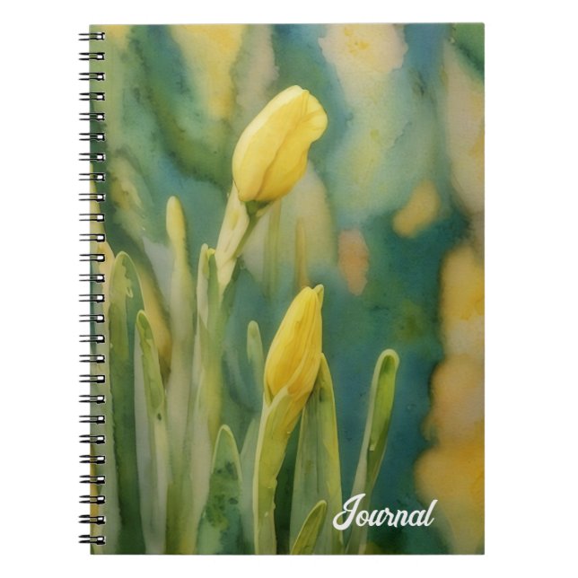 Yellow Blume Art Daffodil Buds Personal Journal Notizblock (Vorderseite)