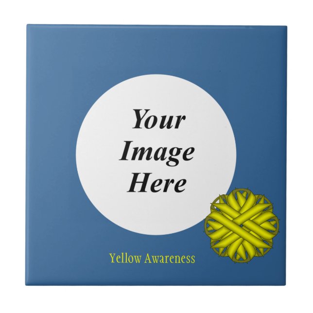 Yellow Blume Ribbon Template von Kenneth Yoncich Fliese (Vorderseite)