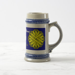 Yellow Blume Ribbon Tmpl von Kenneth Yoncich Bierglas