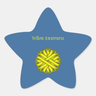 Yellow Blume Ribbon von Kenneth Yoncich Stern-Aufkleber