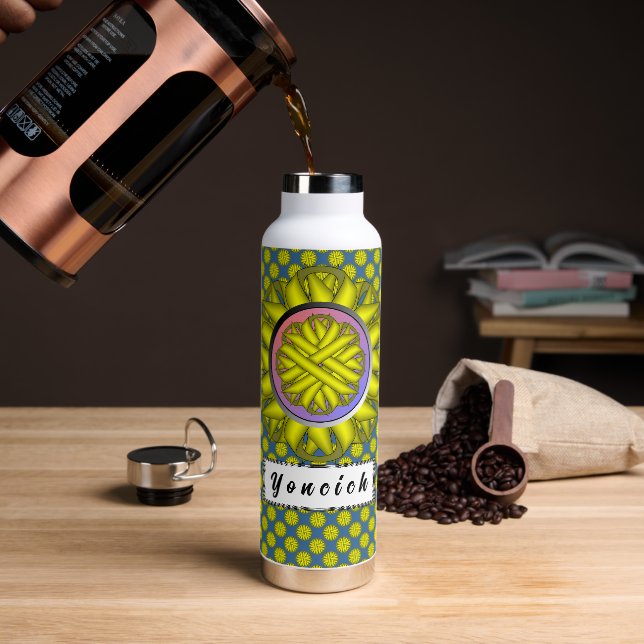 Yellow Blume Ribbon von Kenneth Yoncich Trinkflasche (Kaffee)