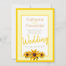 Yellow Blume Spring Summer Simple Wedding Einladung