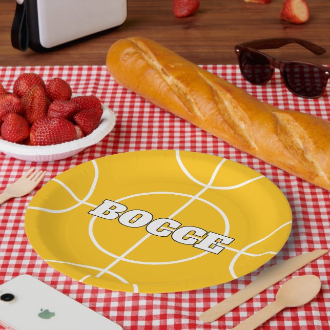 Yellow Bocci Ball Game Custom Paper Party Teller (Picknick)