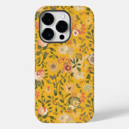 Yellow Boho Floral Background Case-Mate iPhone 14 Pro Hülle