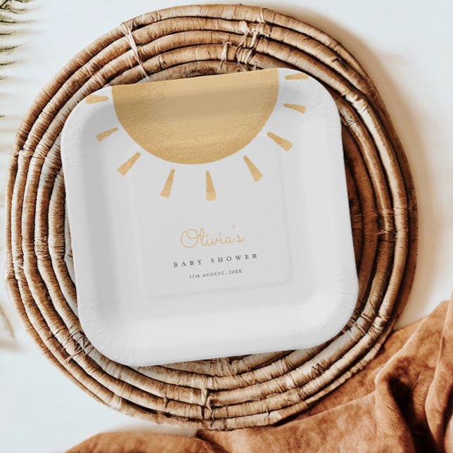 Yellow Boho Sunshine Baby Duschpapier Teller (Von Creator hochgeladen)