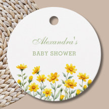 Yellow Boho Wildblume Babydusche Danke