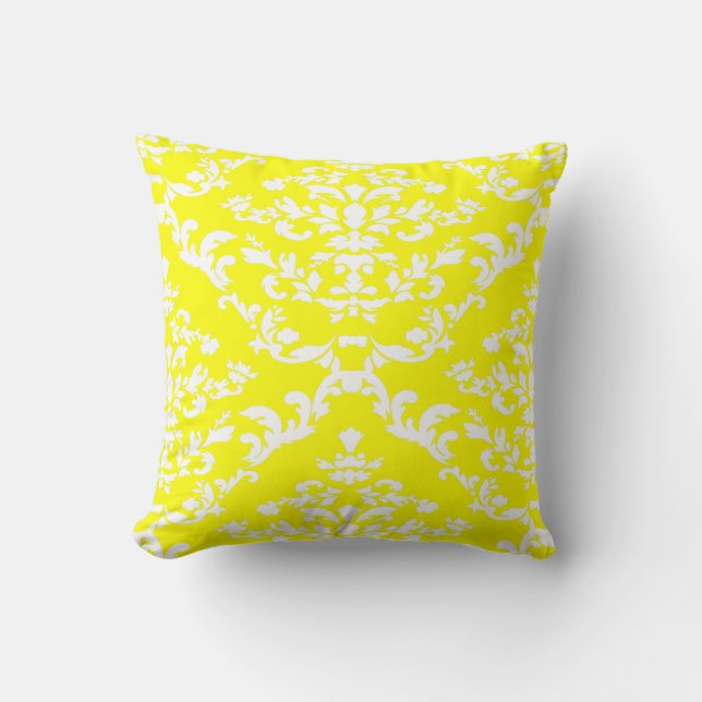 Yellow Bold Damask @ Emporiomoffa Kissen (Vorderseite)