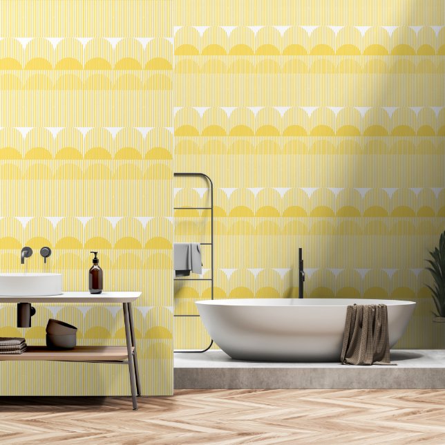 Yellow Bold Geometric Sun Tapete (Badezimmer)