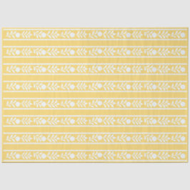 Yellow Bone Inlay Floral Border Decoupage Paper Seidenpapier