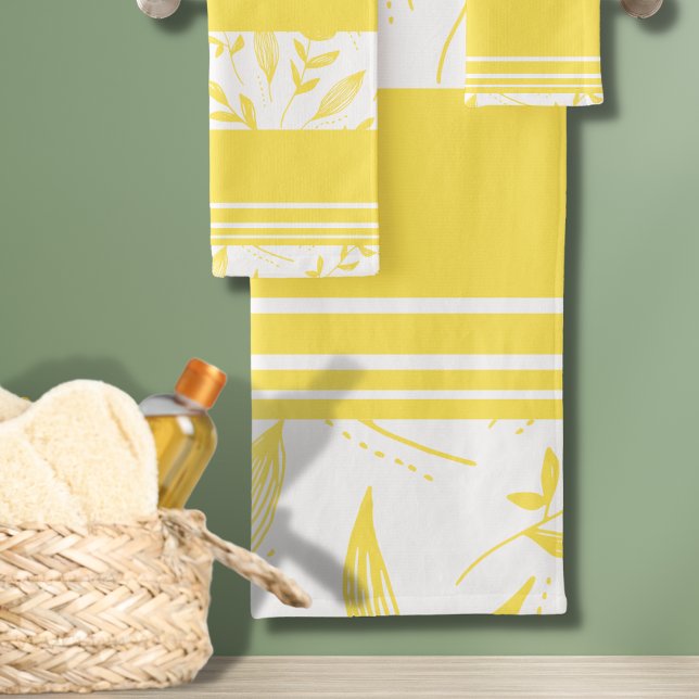 Yellow Botanic Bathroom Handtuch Set (Von Creator hochgeladen)