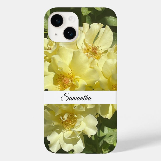 Yellow Botanical Flowers Case-Mate iPhone Hülle (Rückseite)