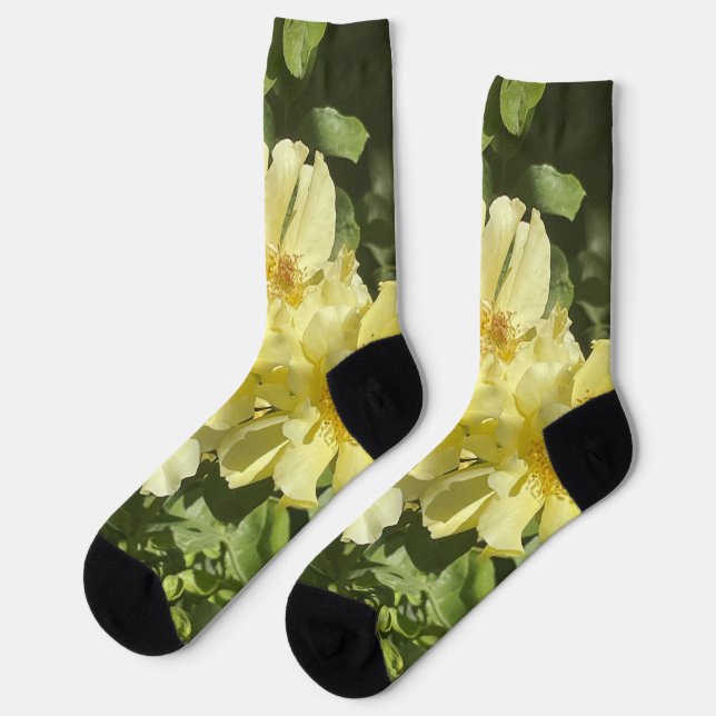 Yellow Botanical Flowers Socken (Linkes Detail)