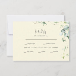Yellow Botanical Wedding RSVP Karte