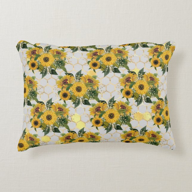 Yellow Bouquet Accent Pillow Dekokissen (Vorderseite)