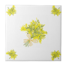 Yellow Bouquet Decorative Tile