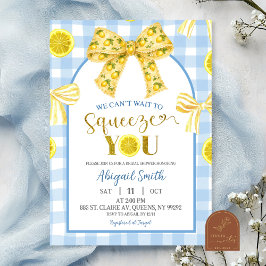 Yellow Bow Lemon Baby Shower Invitation Einladung