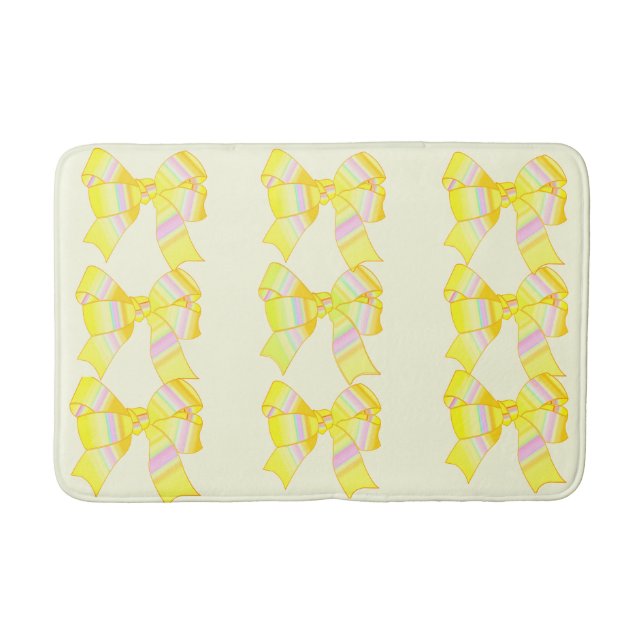 Yellow Bows Bath Mat Badematte (Vorderseite)