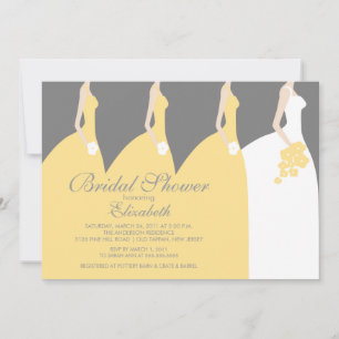 Yellow Bride Bridesmaids Bridal Dusche Einladung