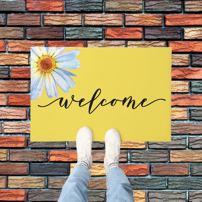 Yellow Bright Daisy Trendy Welcome Door Mat Fußmatte (Von Creator hochgeladen)