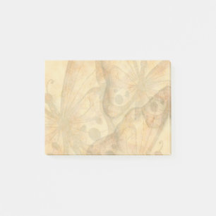 Yellow Brown Butterfly Post-it Klebezettel
