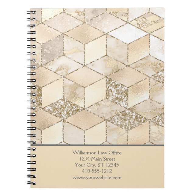 Yellow Brown Grey Peach Geometric personalisieren Notizblock (Vorderseite)