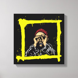 Yellow Brown Red Colorful Graffiti Illustration Leinwanddruck