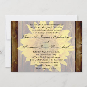 Yellow Brown Spate Summer Sunflower Wedge Einladung