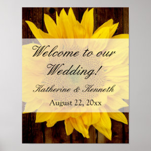Yellow Brown Spate Summer Sunflower Wedge Poster