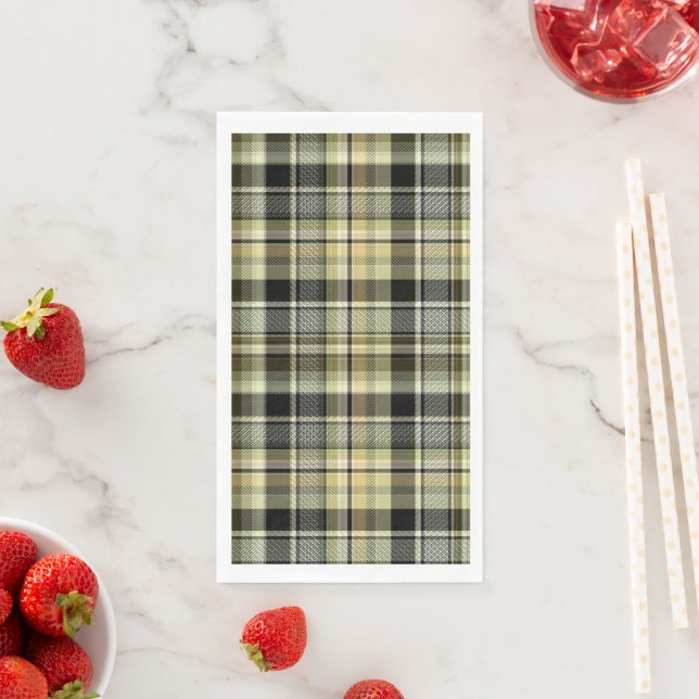 Yellow-brown tartan plaid.  serviette (Beispiel)