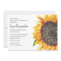 Yellow Brown Watercolor Sonnenblumen Graduation Pa