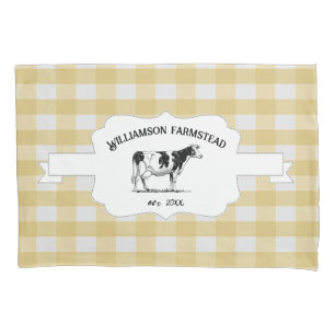 Yellow Buffalo Kariert Farm Cow Kissen Case Kissenbezug