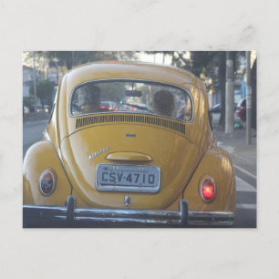 Yellow Bug Vintage Car Postkarten
