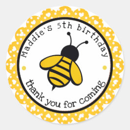 Yellow Bumblebee Birthday Gefallen Runder Aufkleber