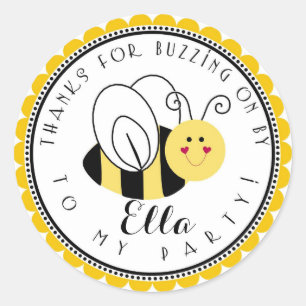 Yellow Bumblebee Geburtstagsparty Gunst Stickers