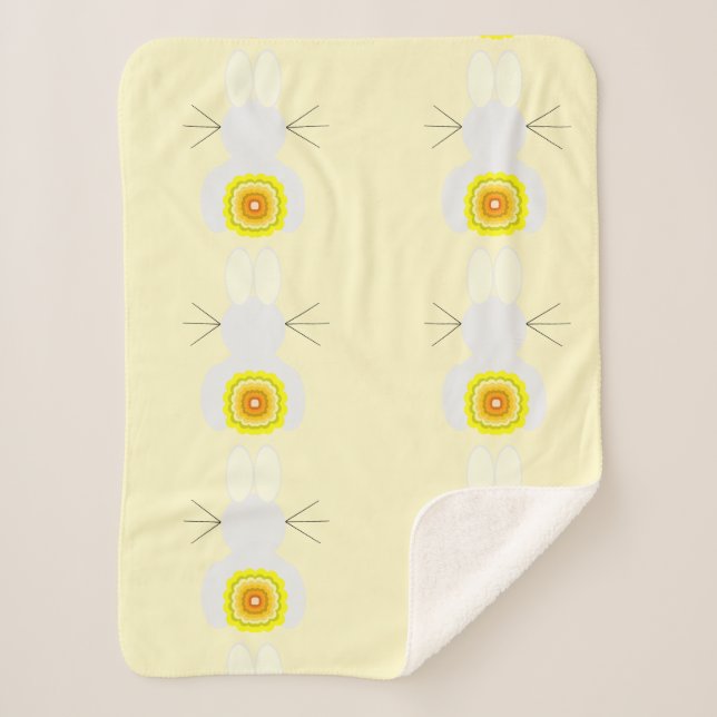 Yellow Bunnies Sherpa Blanket Sherpadecke (Vorderseite)
