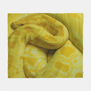 Yellow Burmese Python Fleecedecke