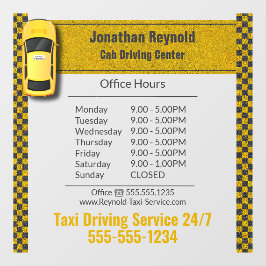 Yellow Business Cab Taxi Service Fensteraufkleber