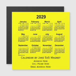 Yellow Business Calendar von Janz 2029 Magnetkarte