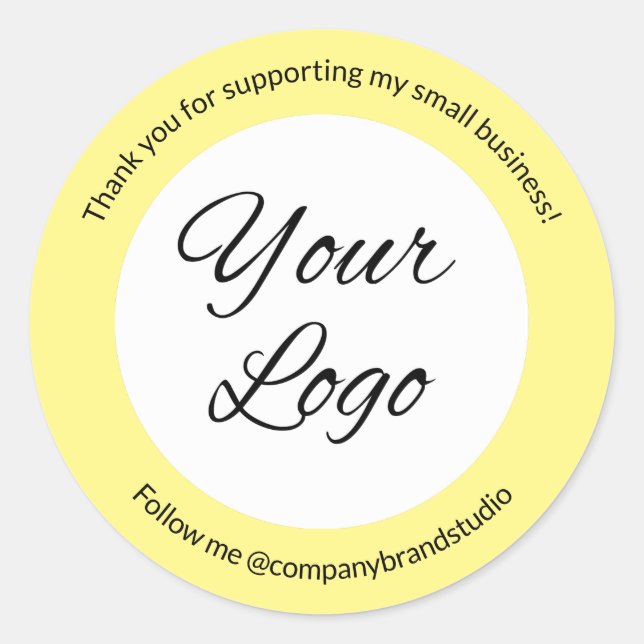 Yellow Business Company Vielen Dank Logo Custom Runder Aufkleber (Vorderseite)