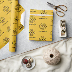 Yellow-Business-Logo-Unternehmen Geschenkpapier