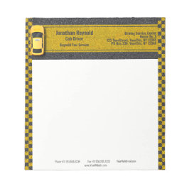 Yellow Business Taxi Cab Driver Service Notizblock