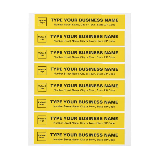 Yellow Business Wrap rund um das Rücksendeadresse- (Bogen)