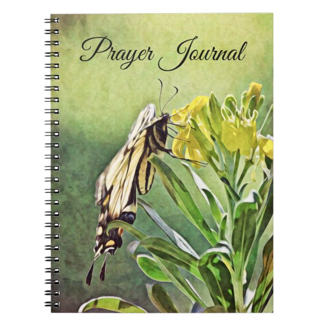 Yellow Butterfly Art Praetjournal Notizblock (Vorderseite)