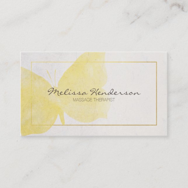 Yellow Butterfly Business Card Visitenkarte (Vorderseite)